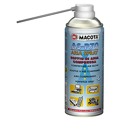 SPRAY AIR to clean inaccessible parts, it removes the dust with a powerful blow