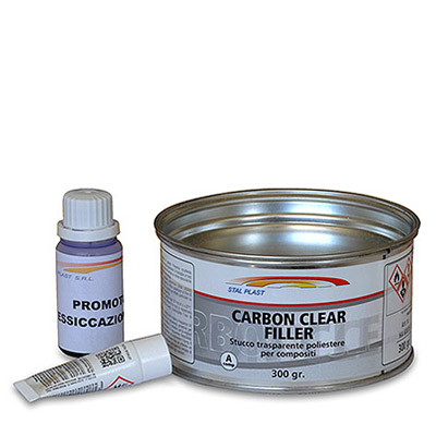 Carbon Clear Filler - 2k Polyester Clear Filler for carbon, glass fiber and plastic