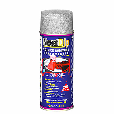 Removable rubber paint in spray can for car wrapping in metallic colours