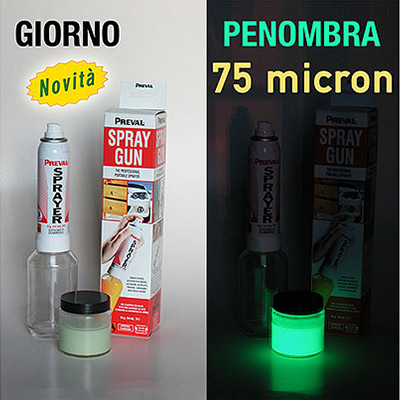 Kit Glow in the Dark Paint 75 microns and Spray Gun