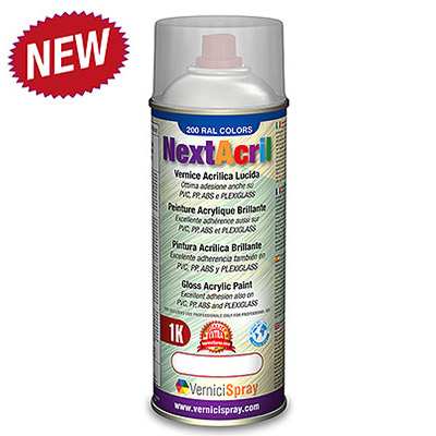 NextAcril - Gloss Acrylic Spray Paint high anchoring power even for PVC e ABS