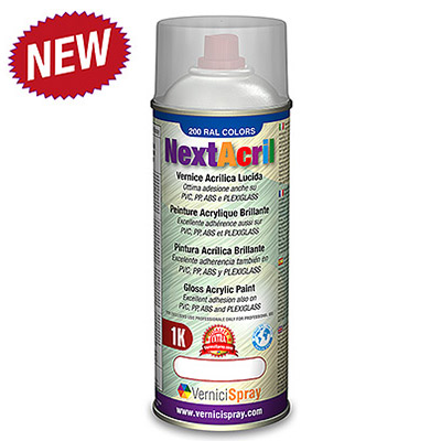 NextAcril - Gloss Acrylic Spray Paint high anchoring power even for PVC e ABS