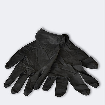 Disposable black latex gloves