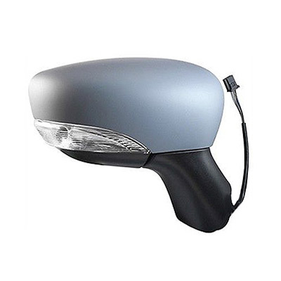 Primed Right Electric Heated Door Mirror with temperature sensor and turn signal