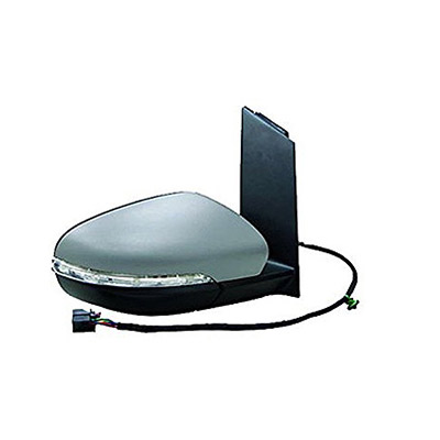 Primed Right Electric Heated Door Mirror with temperature sensor and turn signal