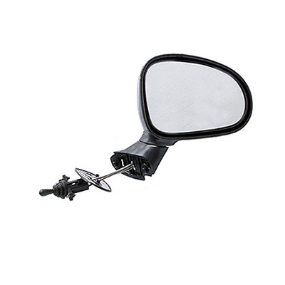Right Mechanical Black Door Mirror with Cables