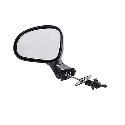 Left Mechanical Black Door Mirror with Cables