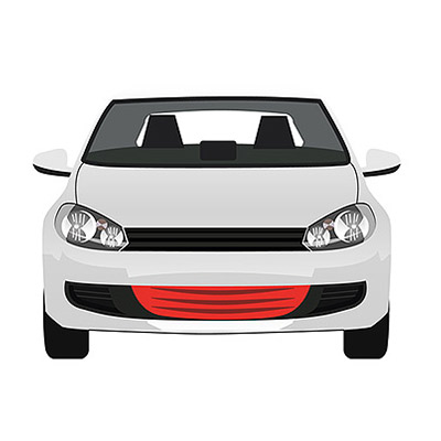 Front Bumper Center Grille - Black