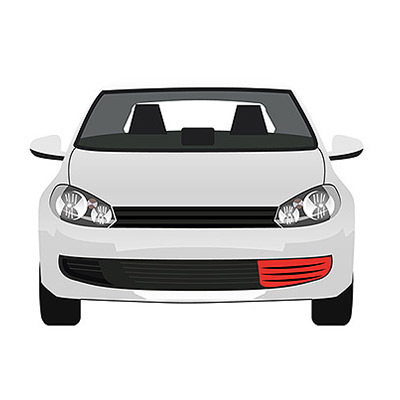 Front Bumper Grille - Left side with Chrome Frame