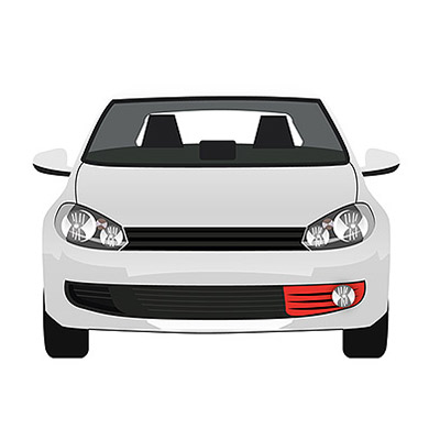 Front Bumper Grille Left Side w/ Fog Lamp Hole