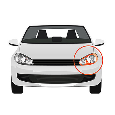 Front Indicator without Bulb Holder - Left side, Orange -