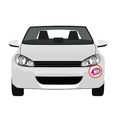 Left Headlight - Front, Lower, H7 - Electric with Motor