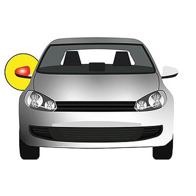 Right Primed Wing Mirror Cover with indicator lamp hole