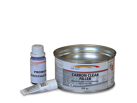 Carbon Clear Filler - 2k Polyester Clear Filler for carbon, glass fiber and plastic  