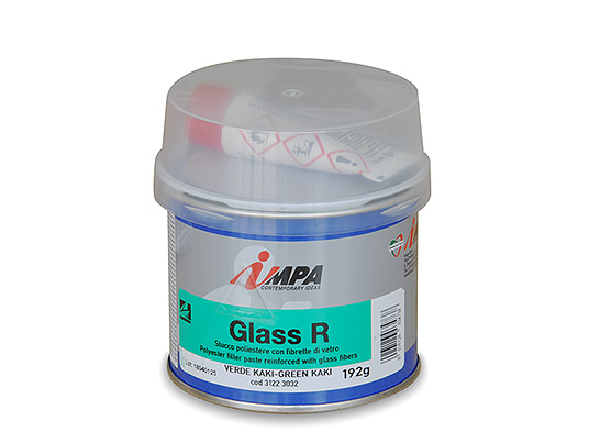 Two-pack Filler paste reinforced with glass fibers  