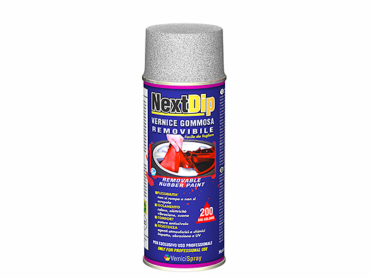 Removable rubber paint in spray can for car wrapping in metallic colours  