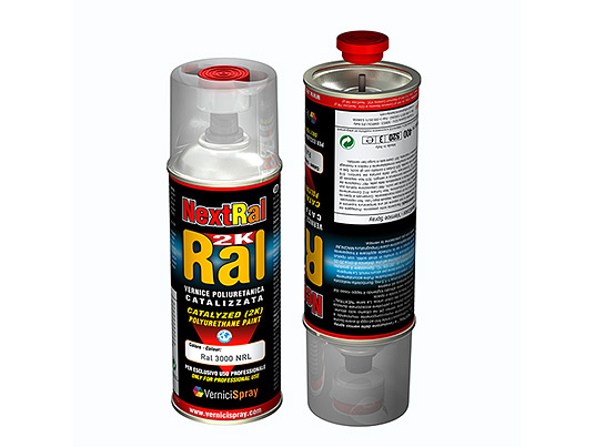 2k Paint polyurethane based in spray can - RAL gloss finish  