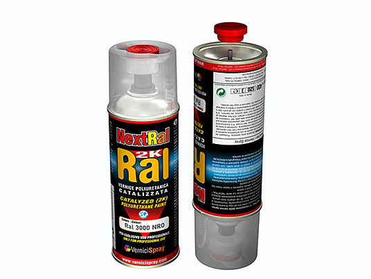 2k Paint polyurethane based in spray can - RAL matt finish  