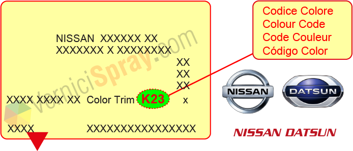 Find the color code Nissan Datsun