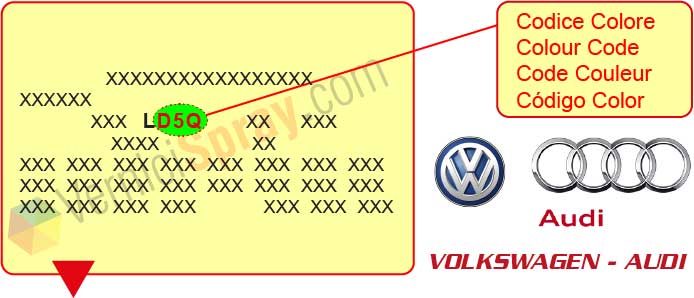 All Colour Codes For AUDI VOLKSWAGEN